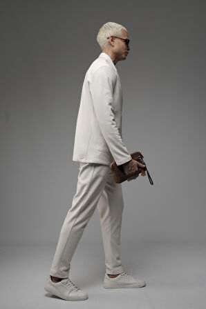 Regular Kalıp Likralı Erkek Blazer Alt Üst Takım