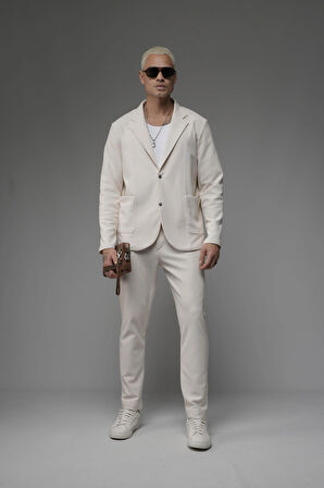 Regular Kalıp Likralı Erkek Blazer Alt Üst Takım