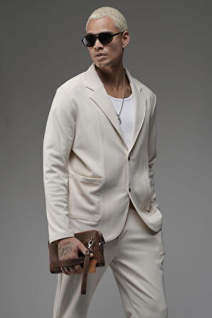 Regular Kalıp Likralı Erkek Blazer Alt Üst Takım