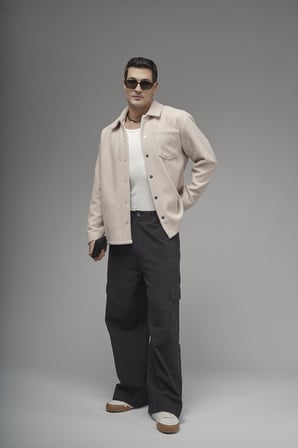 Regular Kalıp Tek Cepli Erkek Peluş Gömlek