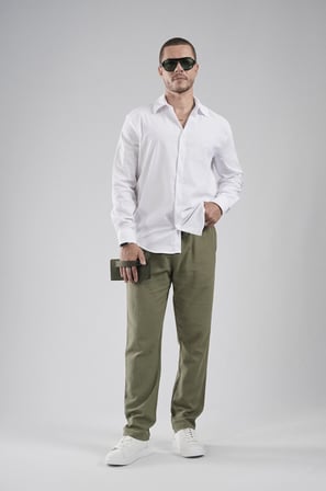 Regular Fit Kalıp Esnek %100 Pamuklu Erkek Düz Gömlek
