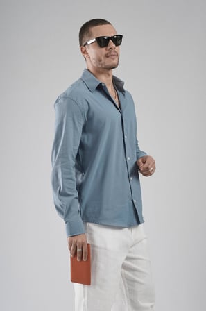 Regular Fit Kalıp Esnek %100 Pamuklu Erkek Düz Gömlek