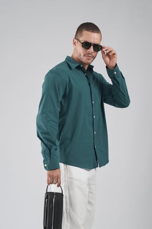 Regular Fit Kalıp Esnek %100 Pamuklu Erkek Düz Gömlek