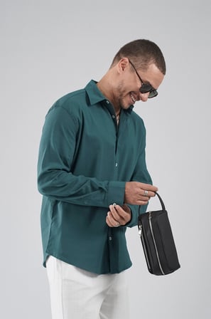 Regular Fit Kalıp Esnek %100 Pamuklu Erkek Düz Gömlek