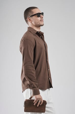 Regular Fit Kalıp Esnek %100 Pamuklu Erkek Düz Gömlek