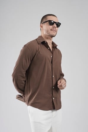 Regular Fit Kalıp Esnek %100 Pamuklu Erkek Düz Gömlek