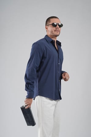 Regular Fit Kalıp Esnek %100 Pamuklu Erkek Düz Gömlek