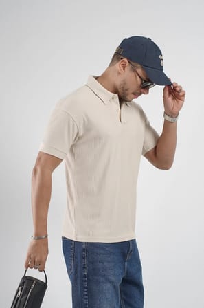 Polo Yaka Regular Kalıp Çizgili Erkek Basıc Tişört