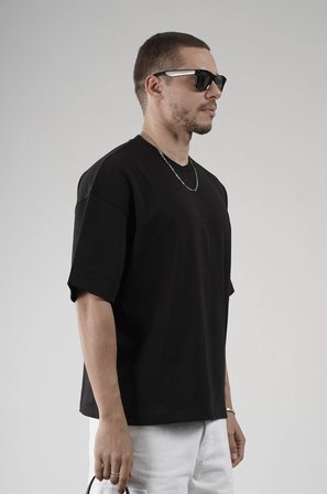 Bisiklet Yaka Oversize Erkek Süprem Tişört