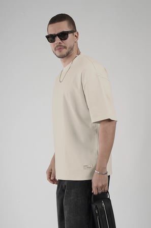 Bisiklet Yaka Oversize Erkek Süprem Tişört