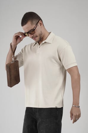 Polo Yaka Çizgi Detaylı Regular Kalıp Erkek Tişört