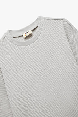 Koton Erkek Çocuk Pamuklu Uzun Kollu Bisiklet Yaka Oversize Basic Sweatshirt