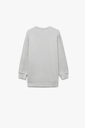 Koton Erkek Çocuk Pamuklu Uzun Kollu Bisiklet Yaka Oversize Basic Sweatshirt