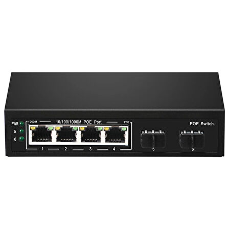 4 Port 10/100/1000 +2 Sfp Poe Switch