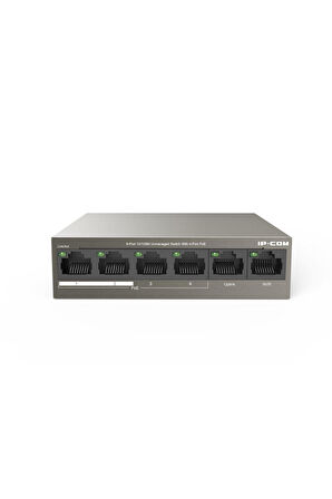 IP-COM F1106P-4-63W Unmanaged,5* 10/100Mbps Desktop Poe+ Switch,58W,4Fe Rj45 Ports Poe,2Fe Rj45 Port None Poe,Metal Case