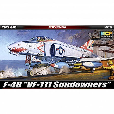 Academy 12232 1/48 Ölçek, F-4B (VF-111 Sundowners) Savaş Uçağı, Plastik Model kiti