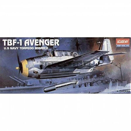 Academy 12452 1/72 Ölçek, TBF-1 Avenger Savaş Uçağı, Plastik Model kiti