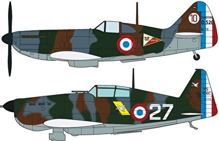 Hasegawa 1941 1/72 Ölçek, Morane Saulnier M.S.406 & Dewoitine D.5 (Limited Edition), Savaş Uçağı Plastik Model Kiti