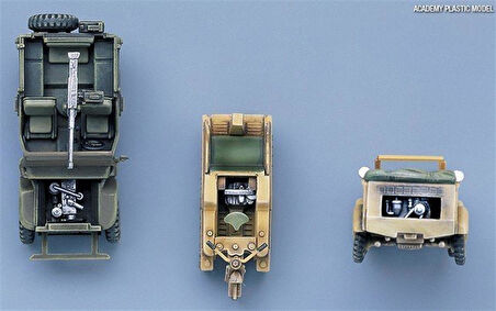 Academy 13416 1/72 Ölçek, Alman ve Amerikan Hafif Araçları , Plastik Maket Seti