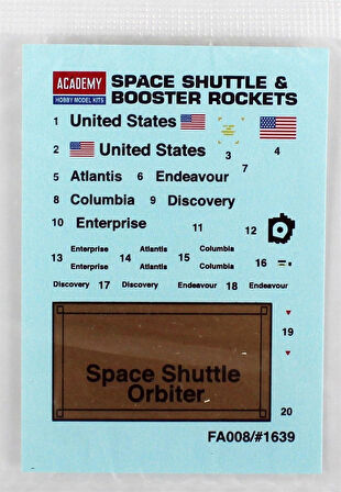 Academy 12707 1/288 Ölçek, Uzay Mekiği ve Roketleri, Plastik Model kiti