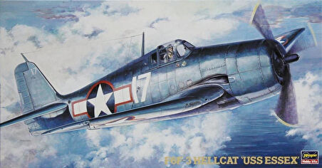 Hasegawa JT34 9134 1/48 Ölçek, F6F-3 Hellcat (USS Essex), Savaş Uçağı Plastik Model Kiti