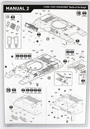 Academy 13501 1/35 Ölçek, M36/M36B2 (Battle of the Bulge) Tankı, Plastik Model kiti