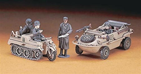 Hasegawa MT13 31113 1/72 Ölçek, Schwimmwagen & Kettenkrad Askeri Araç, Plastik Model Kiti
