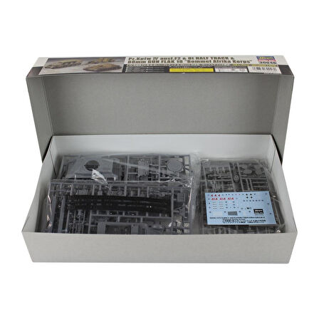 Hasegawa 30046 1/72 Ölçek, Rommel Afrika Korps (1/32 Ölçek, Metal General Figürü Hediyeli), Askeri Araç Model kiti