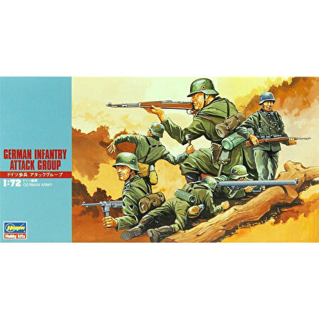 Hasegawa MT30 31130 1/72 Ölçek, Alman Piyadesi Hücum Timi Figürleri, Plastik Model Kiti