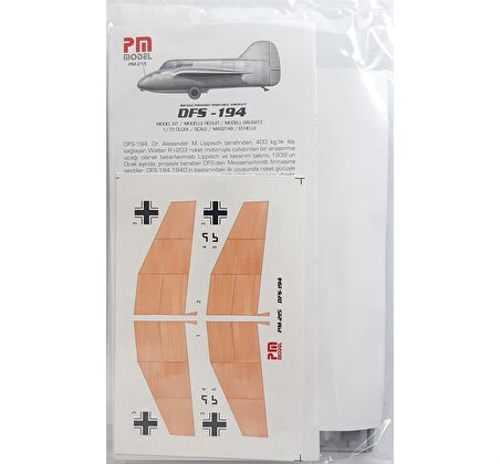 PM Model 215 1/72 Ölçek, DFS-194 Roket Motorlu Uçak, Plastik Model kiti