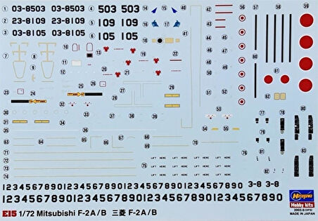 Hasegawa E15 1545 1/72 Ölçek, Mitsubishi F-2A/B, Savaş Uçağı Plastik Model Kiti