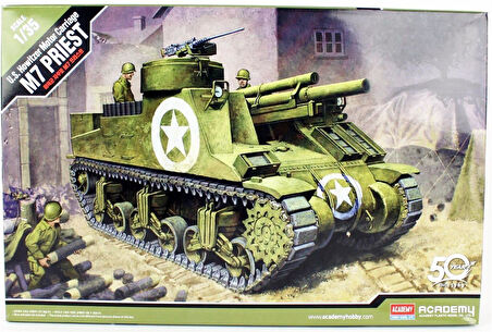 Academy 13210 1/35 Ölçek, M7 Priest Tank, Plastik Model kiti
