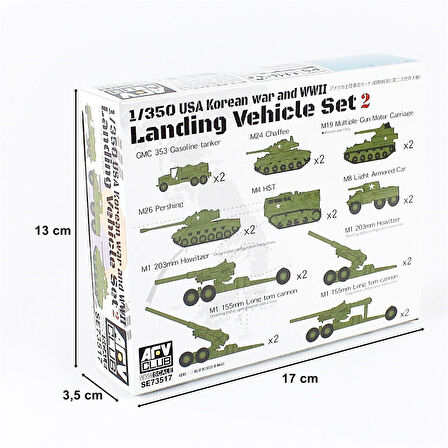 AFV Club SE73517 1/350 Ölçek, USA Korea WAR & WW2 Çıkartma Gemisi Araç Seti, Plastik Model kiti