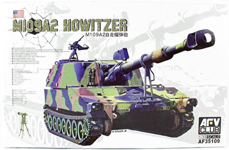 AFV Club AF35109 1/35 Ölçek, M109A2 HOWITZER, Hedefleme Cihazlı Obüs Tankı, Plastik Model kiti