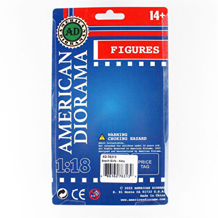American Diorama AD76313 1/18 Ölçek, Plaj Kızı (Katy) Sergilemeye Hazır Plastik Figürü