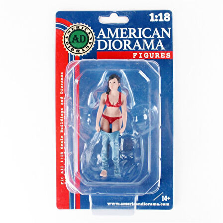 American Diorama AD76314 1/18 Ölçek, Plaj Kızı (Gina) Sergilemeye Hazır Plastik Figürü