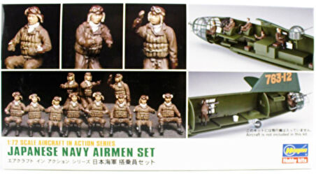 Hasegawa X72-16 35116 1/72 Ölçek, Japon Donanması Havacı Figürleri,  Plastik Figür Kiti