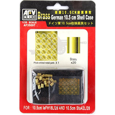 AFV Club AF35097 1/35 Ölçek, German 10.5 cm. Top Kovanı, 20 Adet, Prinç Detay Seti