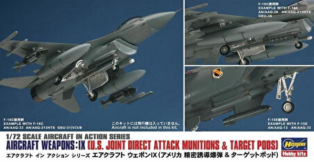 Hasegawa X72-14 35114 1/72 Ölçek, Savaş Uçağı Silahları-IX, Plastik Model Kiti