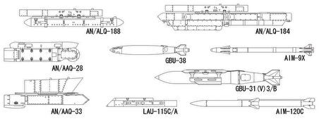 Hasegawa X48-17 36117 1/48 Ölçek, Savaş Uçağı Silahları-E, Plastik Model Kiti