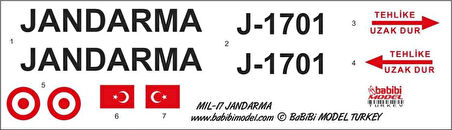Babibi DBT01228 1/35 Ölçek, MİL-17, Jandarma, Dekal Çıkartma