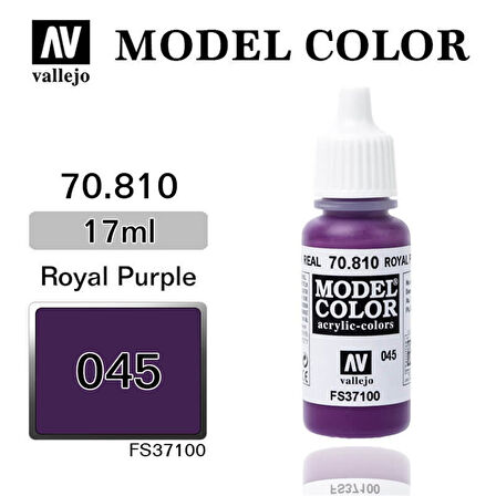 Vallejo 70810 18 ml. (45) Royal Purple-Matt, Model Color Serisi Model Boyası
