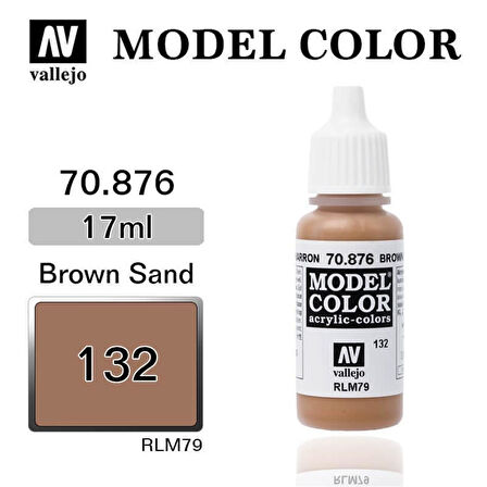 Vallejo 70876 18 ml. (132) Brown Sand-Matt, Model Color Serisi Model Boyası