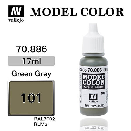 Vallejo 70886 18 ml. (101) Green Grey-Matt, Model Color Serisi Model Boyası
