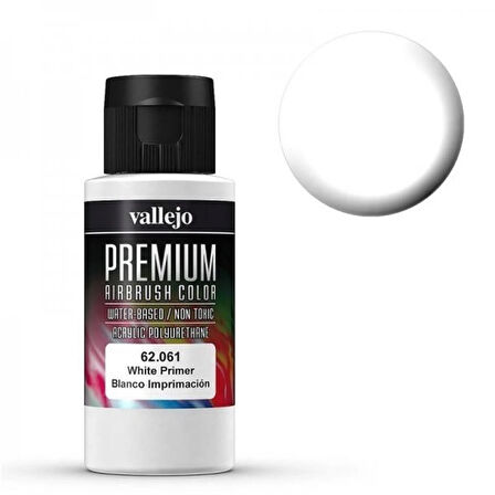 Vallejo 62061 60 ml. White Primer, Premium RC Color Serisi Model Boyası
