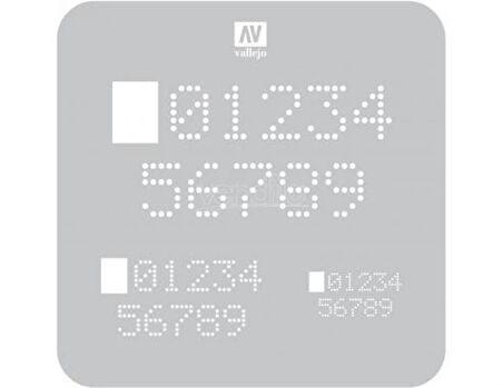 Vallejo ST-SF004 1/72-1/48-1/32-1/35 Dijital Numara Şemaları Esnek Boya Şablonu