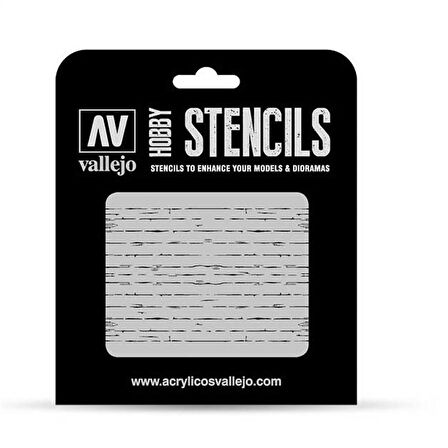 Vallejo ST-TX006 1/35 Ahşap Dokusu-1 Desenli Esnek Boya Şablonu