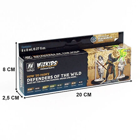 Vallejo 80255 8X8 ml. Defenders of the Wild, Wizkits Serisi Model Boyası Seti