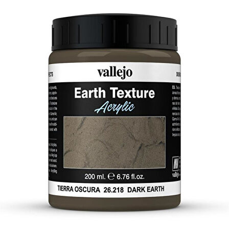 Vallejo 26218 200 ml. Dark Earth, Koyu Renkli Toprak Dokusu