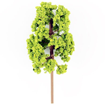 Hobbytime 9 Cm. Yassı Formlu Bahar Yeşili Ağacı Modeli, 2 Adet